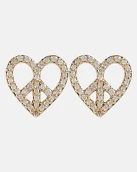 Sydney Evan Orecchini Peace Heart in oro 14kt con diamanti Oro