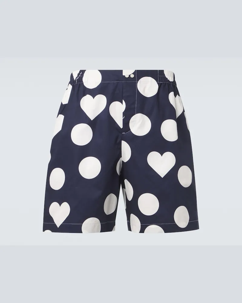 Jacquemus Shorts CaleÃ§on in popeline di cotone Blu