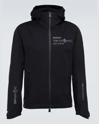 Moncler Giacca in tessuto tecnico con cappuccio Nero