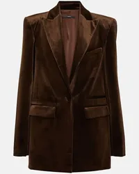 Alex Perry Blazer Barlow in velluto Marrone