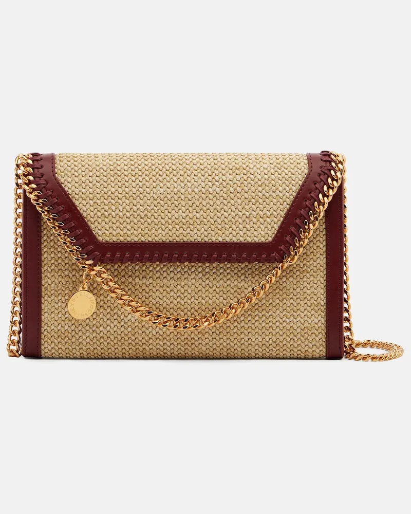 Stella McCartney Portafoglio Falabella effetto rafia Beige
