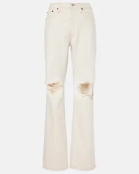 RE/DONE Jeans Relaxed Long a vita alta Bianco