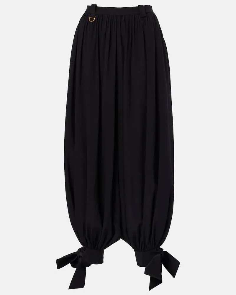 Chloé ChloÃ© Pantaloni in crÃªpe de chine di seta Nero