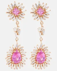 Suzanne Kalan Orecchini in oro rosa 18kt con diamanti e zaffiri Metallizzato