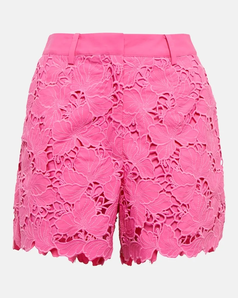 Self-Portrait Shorts in pizzo Rosa