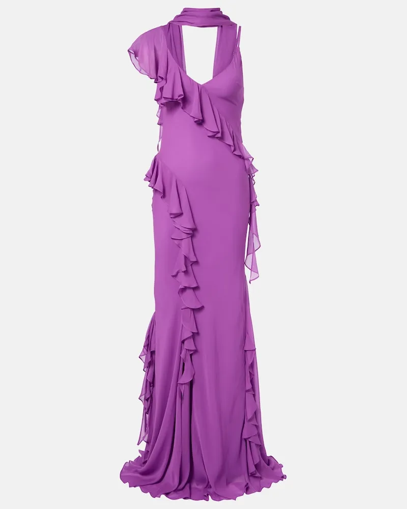 De La Vali Abito lungo Mayara in georgette Viola