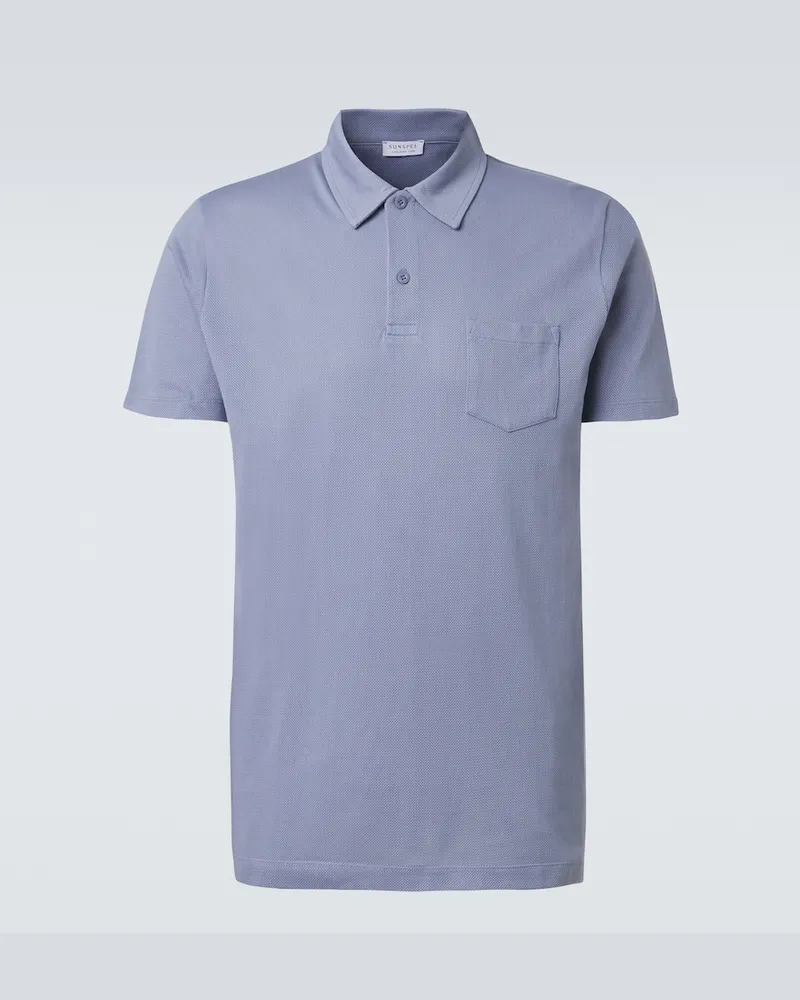 Sunspel Polo Riviera in cotone Blu