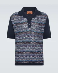 Missoni Polo in misto cotone a zig-zag Multicolore