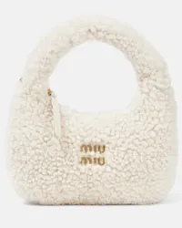 Miu Miu Borsa Wander Small in shearling Bianco