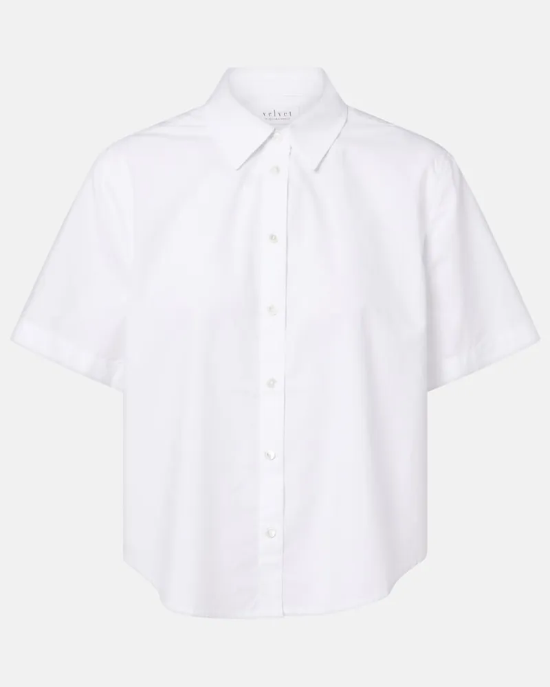 Velvet Camicia Alana in popeline di cotone Bianco