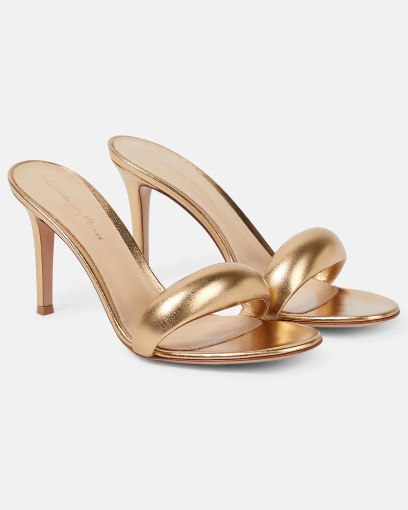 Gianvito Rossi Sandali Bijoux 85 in pelle metallizzata Oro