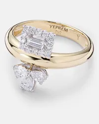 YEPREM Anello Golden Strada in oro 18kt con diamanti Oro