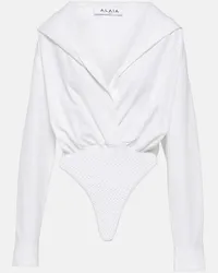 Alaïa Alaïa Body in cotone con cappuccio Bianco