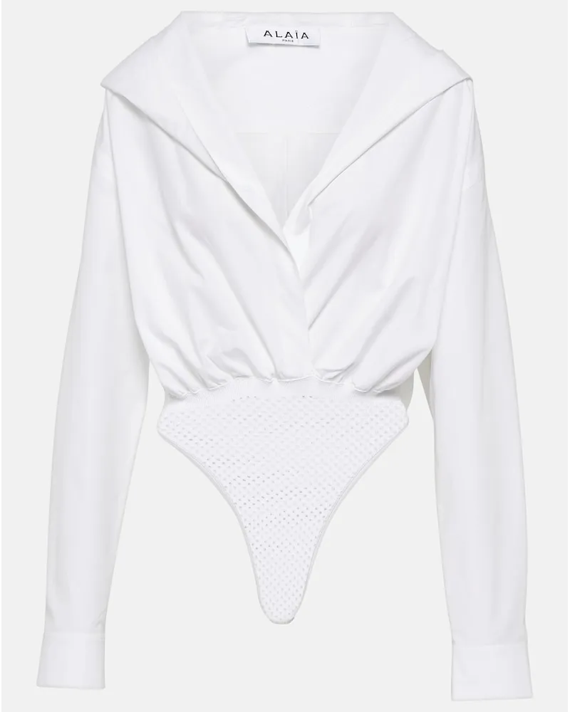 Alaïa AlaÃ¯a Body in cotone con cappuccio Bianco