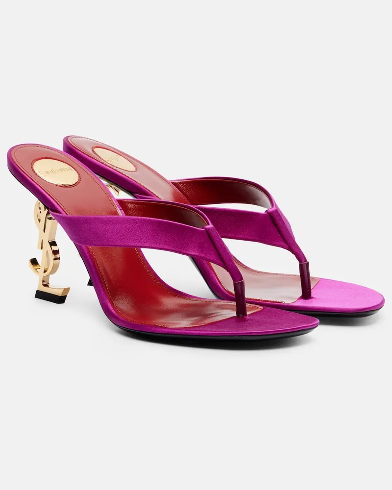 Saint Laurent Sandali infradito Opyum 85 in crÃªpe di raso Rosa