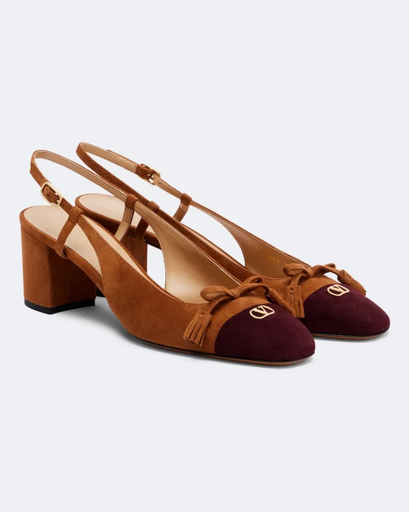 Valentino Garavani Pumps slingback Valet Du Roi in suede Marrone