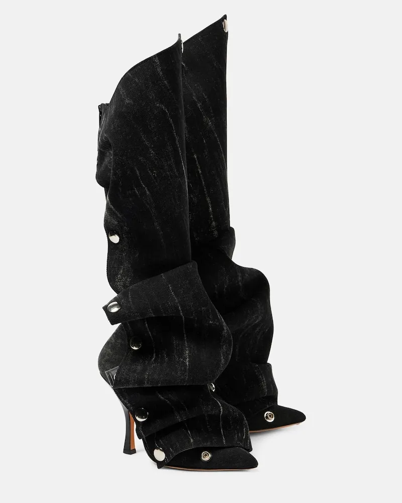 Y/PROJECT Stivali Snap in denim Nero