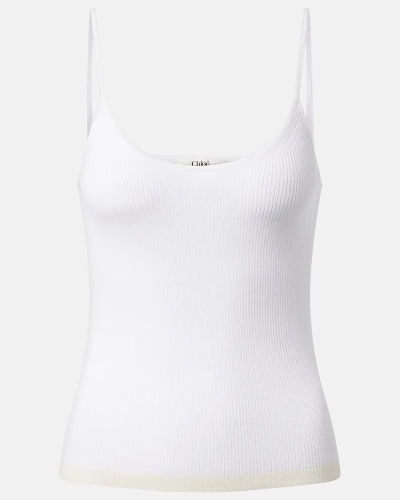 Chloé ChloÃ© Tank top in cotone a coste Bianco