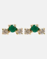 Stone & Strand Orecchini Dainty Emerald Goddess in oro 14kt con smeraldi e diamanti Oro