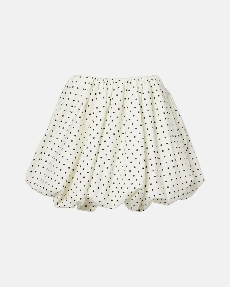 ROTATE Birger Christensen Minigonna Balloon in popeline di cotone a pois Bianco