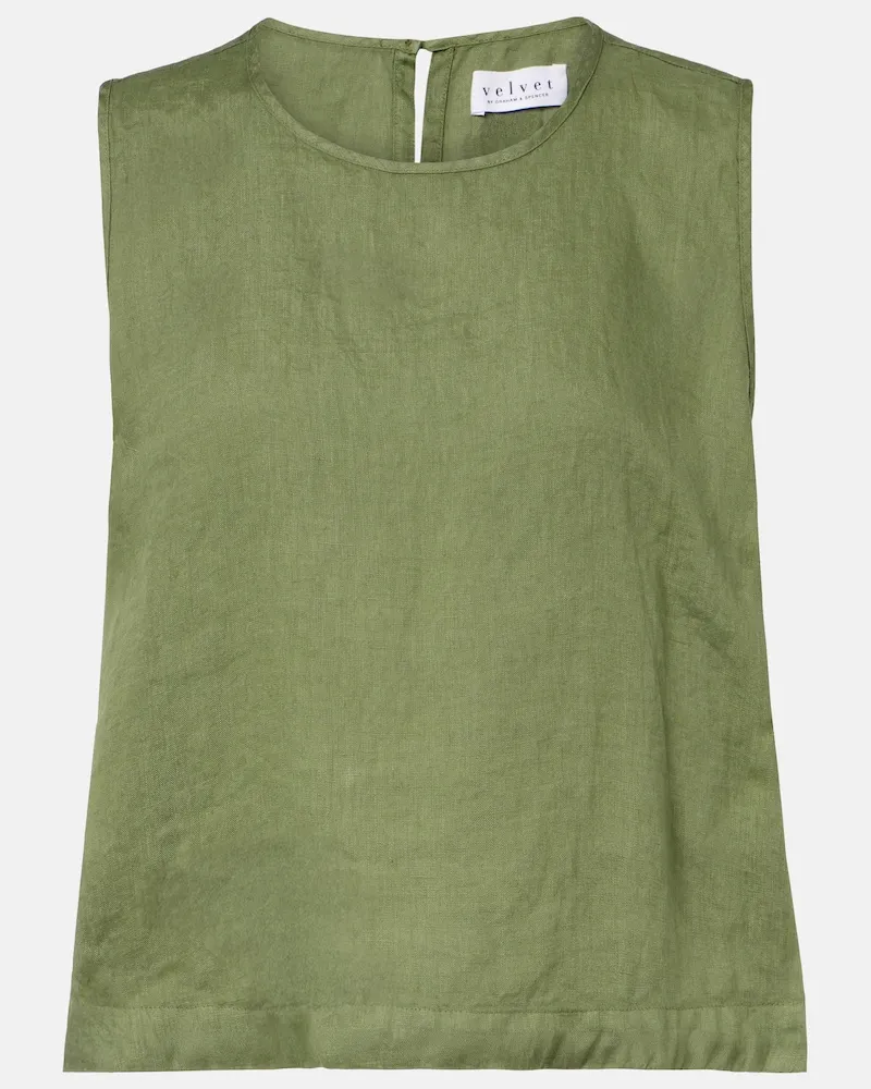 Velvet Top Maxine in lino Verde