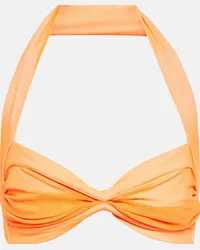 Norma Kamali Top bikini Bill Bra con scollo Arancione