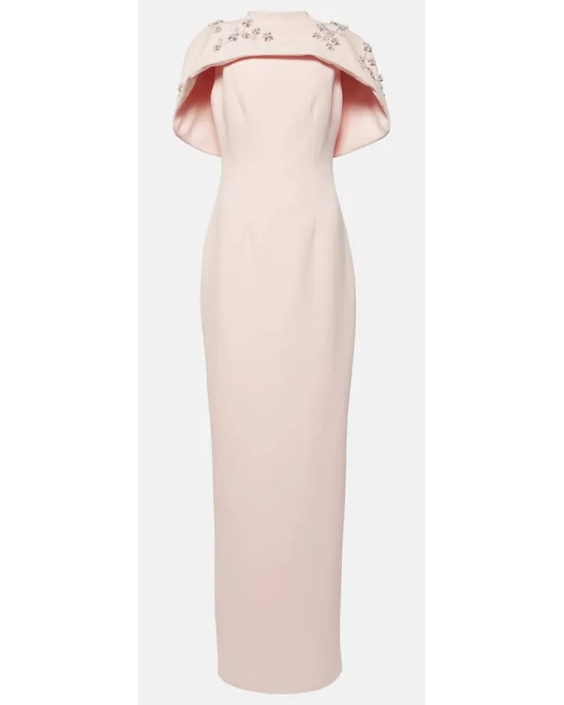 Safiyaa Abito lungo in crêpe con cristalli Rosa