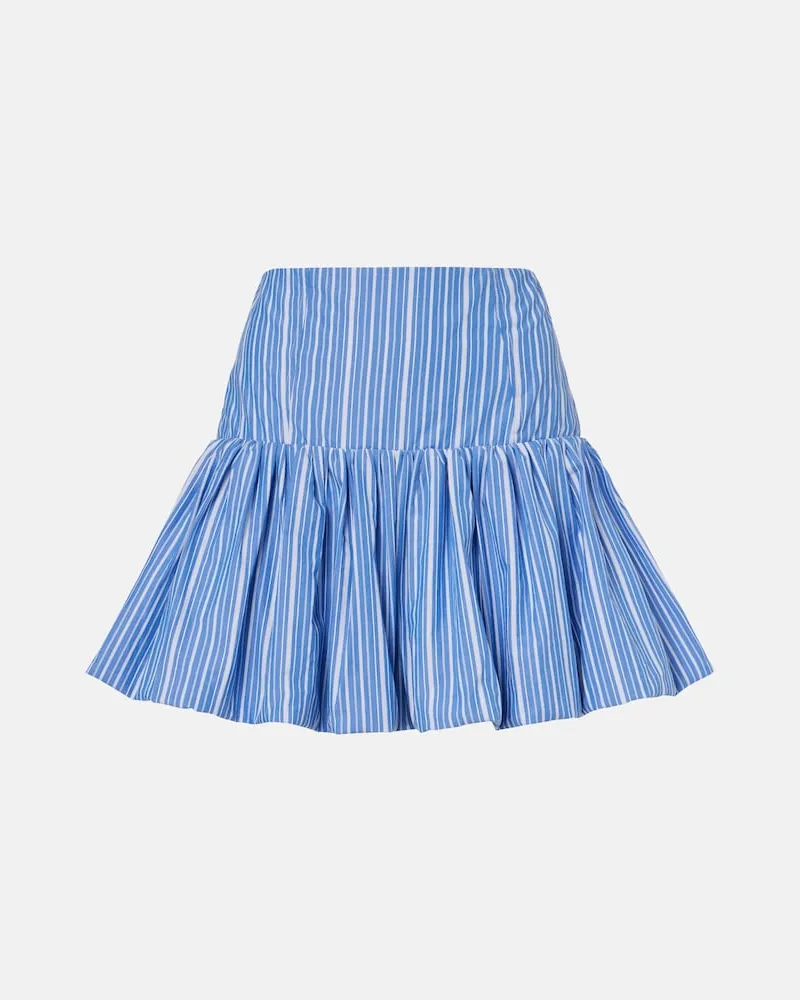 Ganni Minigonna in popeline di cotone a righe Blu