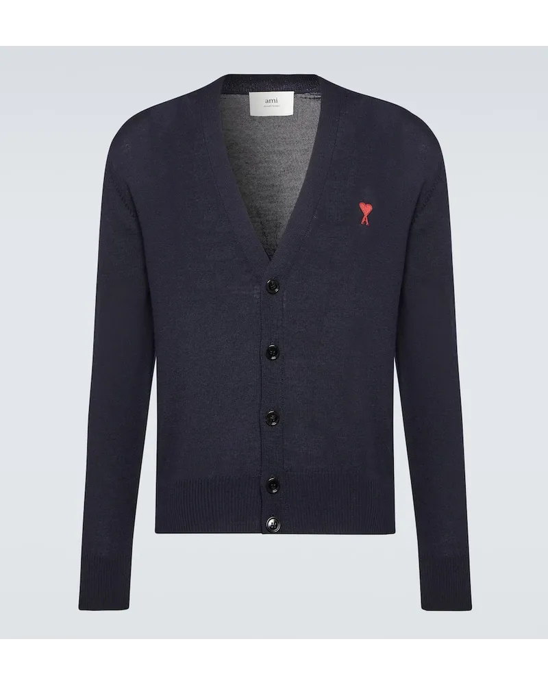 AMI Paris Cardigan Ami De CÅur in lana Blu