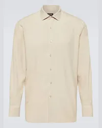 Ermenegildo Zegna Camicia Oxford in seta Beige