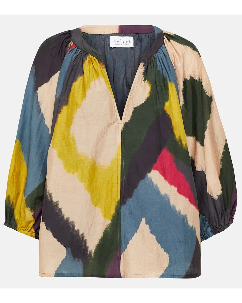 Velvet Blusa Lizette in cotone e seta Multicolore
