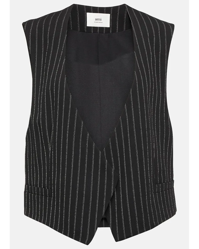 AMI Paris Gilet in lana Nero