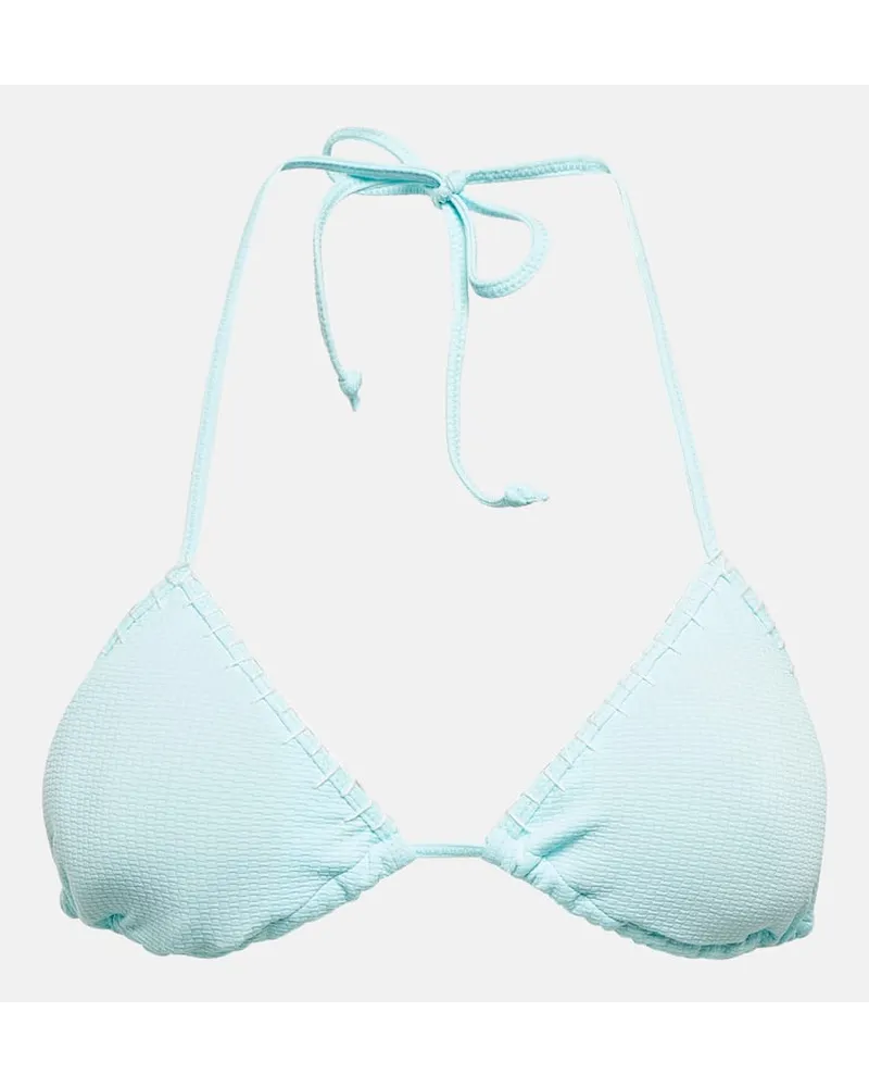 Marysia Top bikini con scollo allâamericana Blu
