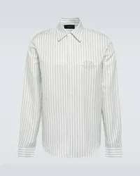 Amiri Camicia in popeline di cotone a righe Bianco