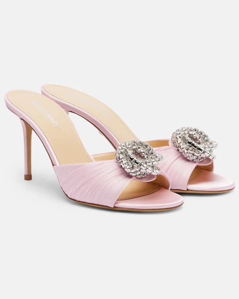 Mach & Mach Mules Galaxy 85 in raso con cristalli Rosa