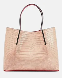 Christian Louboutin Borsa Cabarock Small in pelle stampata Marrone