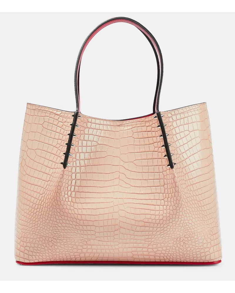 Christian Louboutin Borsa Cabarock Small in pelle stampata Marrone