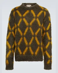 Marni Pullover in misto mohair con intarsi Marrone