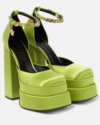 Versace Pumps Medusa Aevitas in raso con plateau Verde