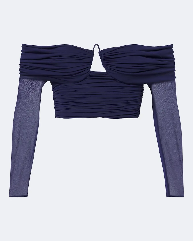 Christopher Esber Top Marin off-shoulder Blu