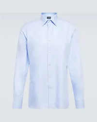 Ermenegildo Zegna Camicia Trofeo in cotone Blu