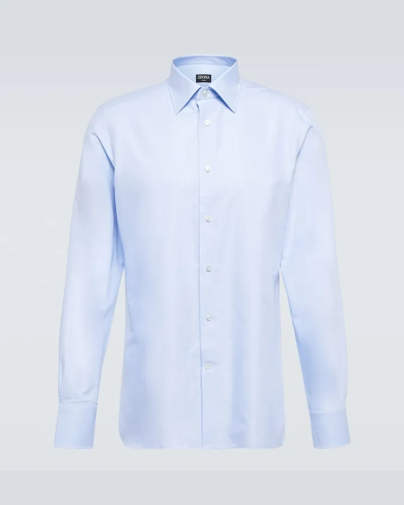 Ermenegildo Zegna Camicia Trofeo in cotone Blu