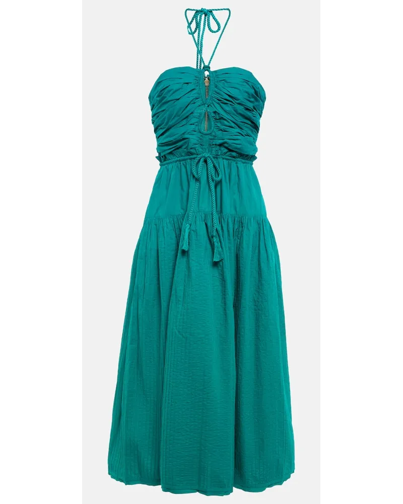 Ulla Johnson Abito midi Emmaline in popeline Verde