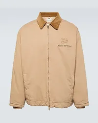 Miu Miu Giacca blouson in gabardine di cotone Marrone