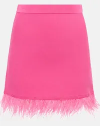 STAUD Minigonna Chaya in maglia con piume Rosa