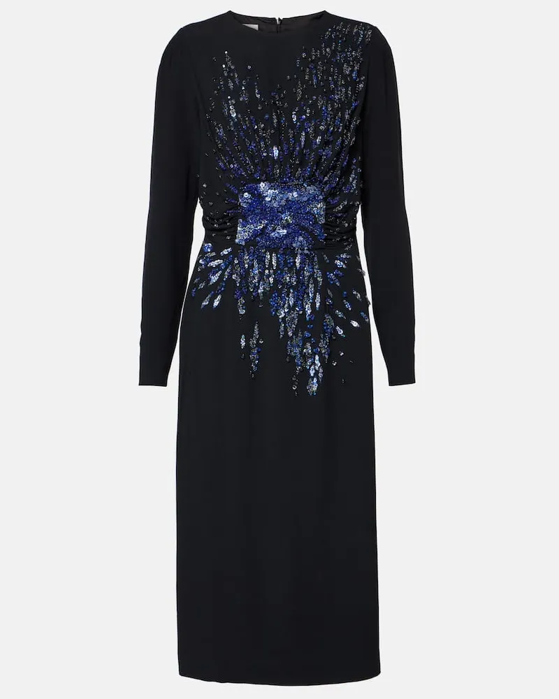 Dries van Noten Abito midi con paillettes Nero
