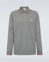 Moncler Polo in cotone con logo Grigio