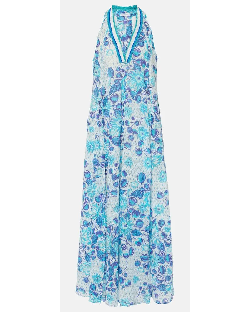 Poupette St Barth Abito midi in cotone Blu