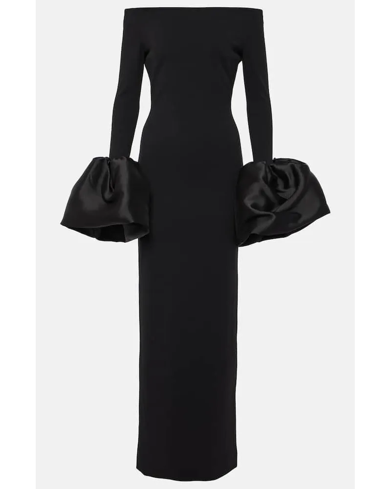 Solace London Abito lungo Talia in crÃªpe Nero