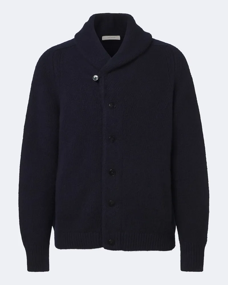 Umit Benan Cardigan Montana in cashmere e seta Blu